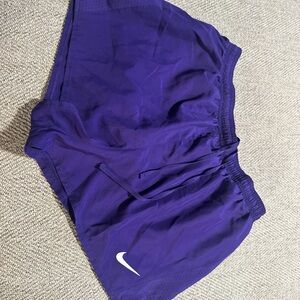 Nike Women's Purple Training Shorts with Swoosh